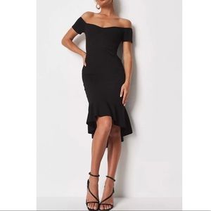 MissGuided short sleeve fishtail midi dress